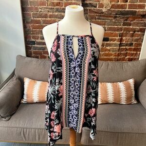 Express Women’s Tank Top with Pink and Blue Floral Pattern LG